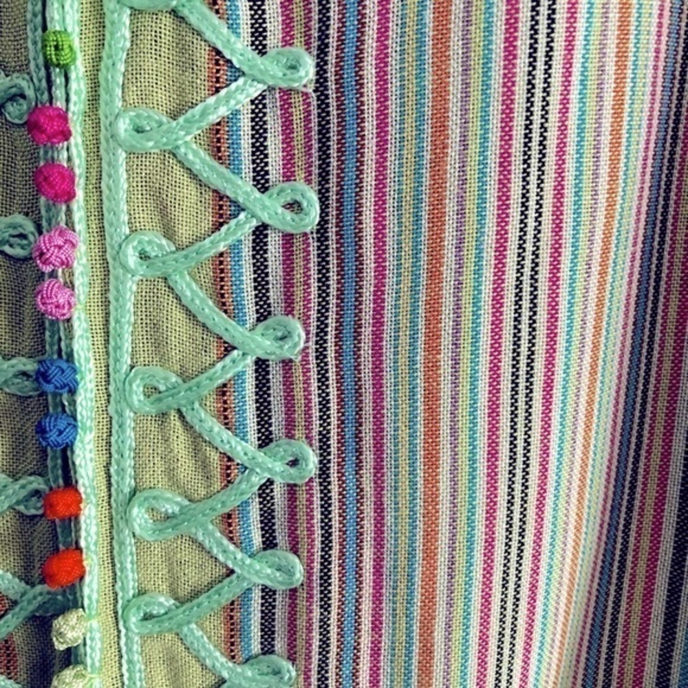 Vintage 90s Nomad Bohemian Colorful Embellished Tunic Top - Picture 6 of 13